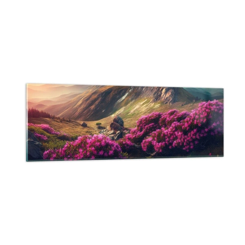 Obraz na skle - Leto na horách - 90x30 cm