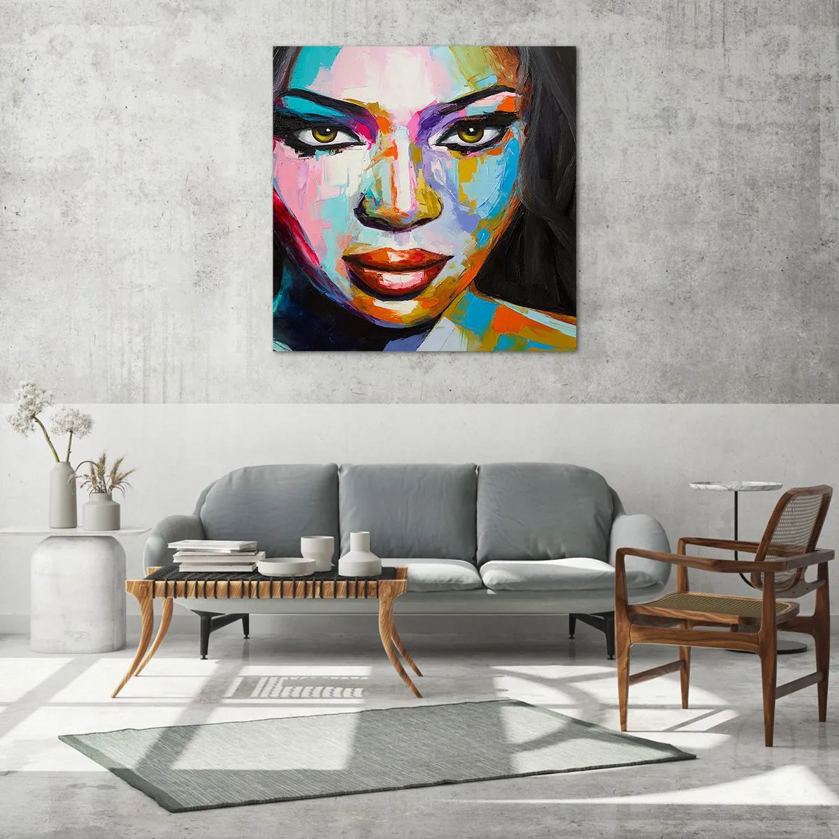 Obraz na skle - Nejde odtrhnúť oči - 60x60 cm