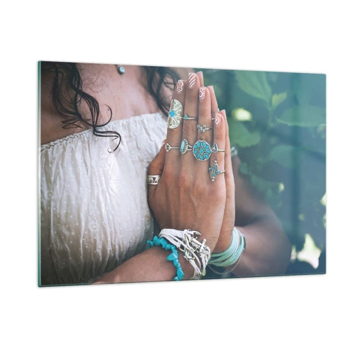 Obraz na skle - Vitajte v centre bytia - 120x80 cm