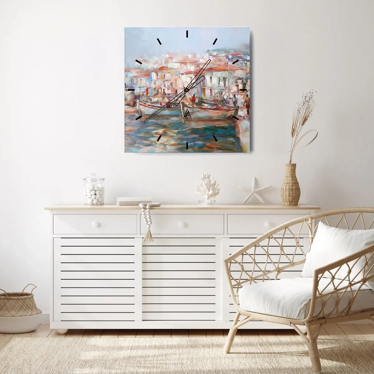 Nástenné hodiny - Pastelová dovolenka - 40x40 cm