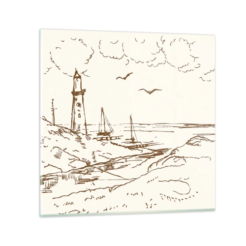 Obraz na skle - Náčrt letných spomienok - 50x50 cm