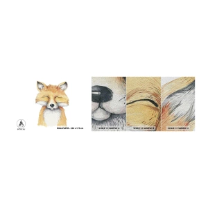 Vzorka fototapety Premium Sand - Líščia rozladenosť - Pre deti, Fox, Priateľstvo - 100x30 cm