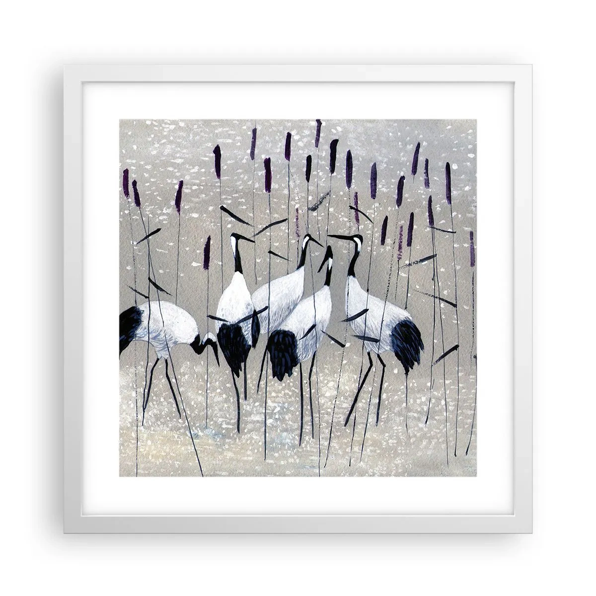 Plagát v bielom ráme - Medzi svojimi - 40x40 cm