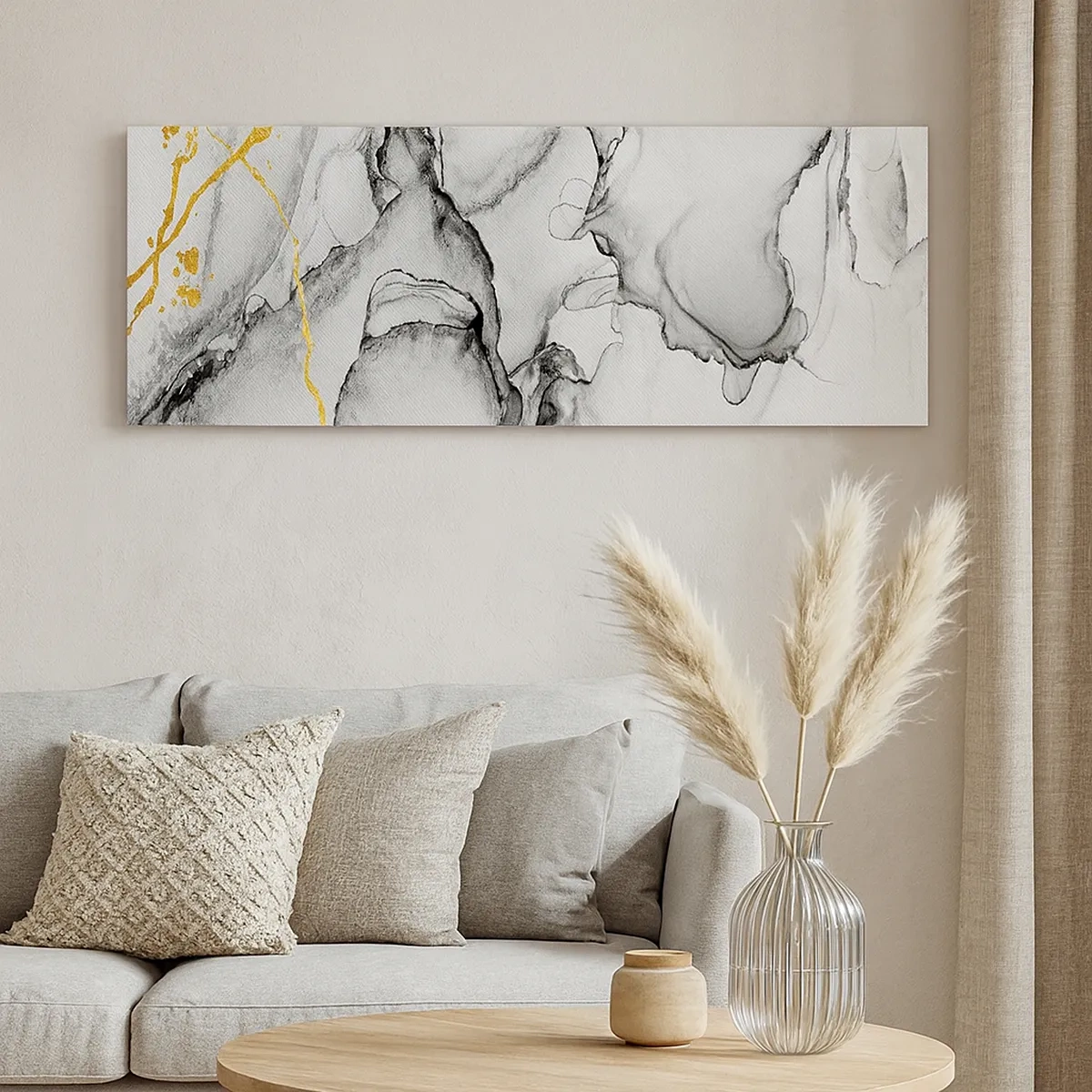 Obraz na plátne - Kompozícia so zlatým motívom - 30x30 cm