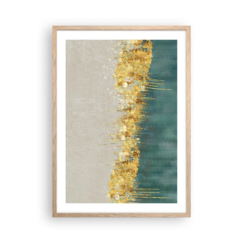 Plagát v ráme zo svetlého duba - Zlatá hranica - 50x70 cm