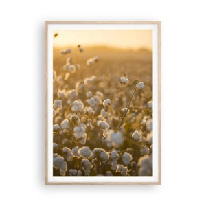 Plagát v ráme zo svetlého duba - Chlpaté pole - 70x100 cm