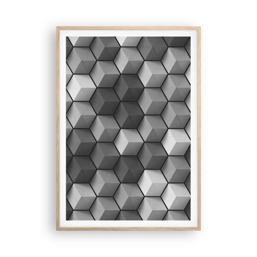 Plagát v ráme zo svetlého duba - Kubistické puzzle - 70x100 cm