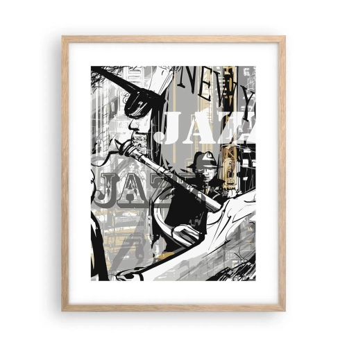 Plagát v ráme zo svetlého duba - V rytme New Yorku - 40x50 cm