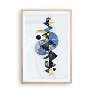 Plagát v ráme zo svetlého duba - Geometrická krajina - 61x91 cm