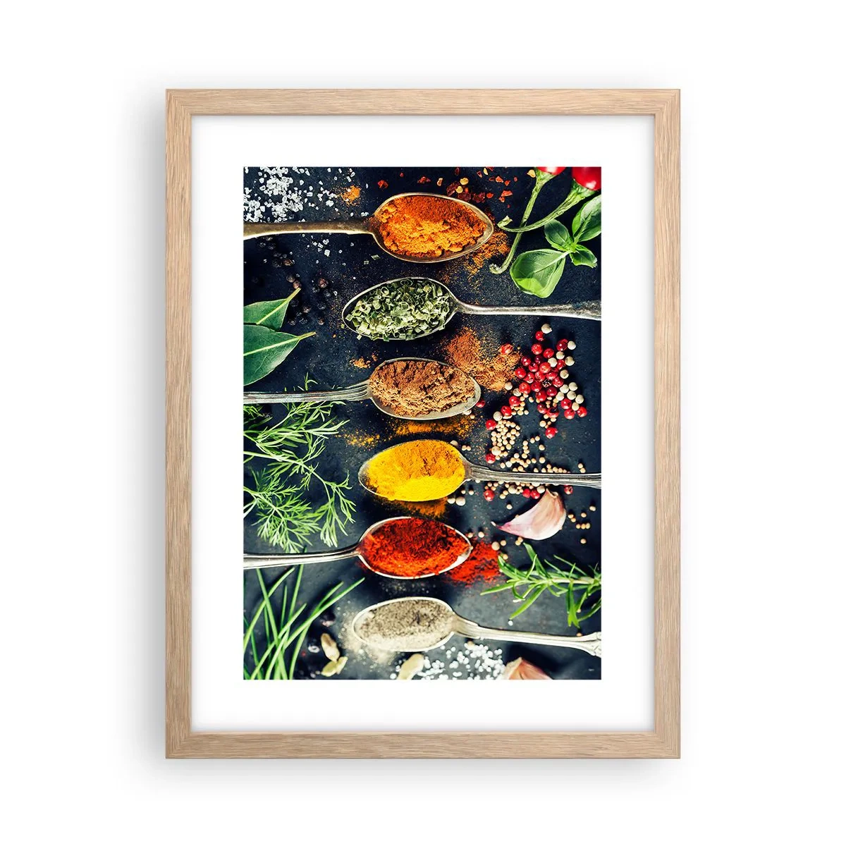Plagát v ráme zo svetlého duba - Kulinárska mágia - 30x40 cm