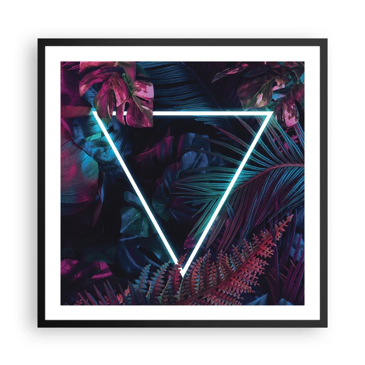 Plagát v čiernom ráme - Záhrada v disco štýle - 60x60 cm
