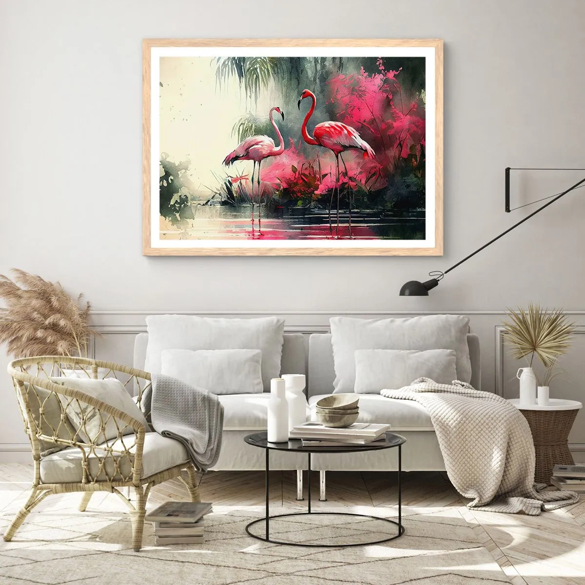 Plagát v ráme zo svetlého duba - Hodiny prírodného kúzla - 40x30 cm