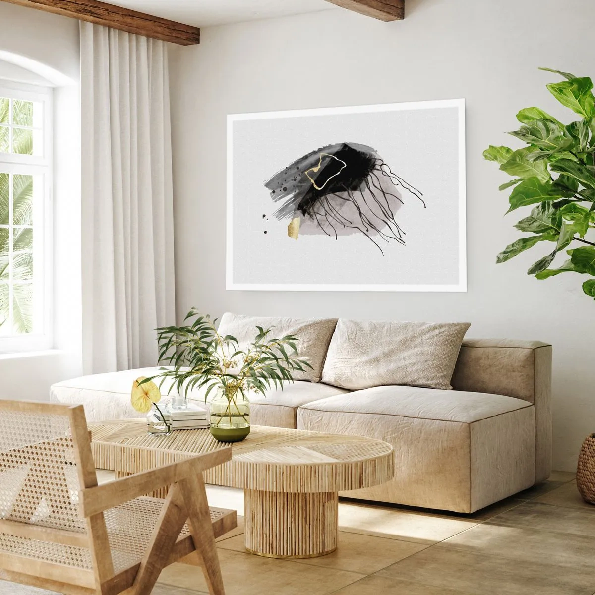 Plagát - V čiernej a zlatej - 100x70 cm