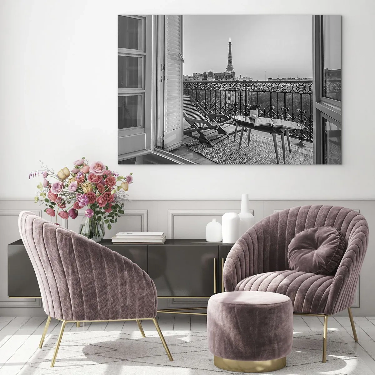 Obraz na skle - Parížske popoludnie - 70x50cm - Parížske popoludnie - Moderná nástenná dekorácia do obývacej izby a spálne ARTTOR