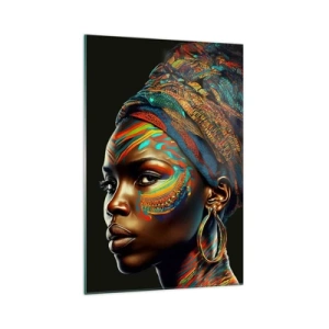 Obraz na skle - Africká kráľovná - 70x100 cm