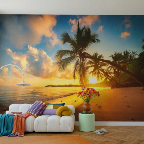 Fototapeta Premium Sand - Karibský sen - Krajina, Kokosová palma, More - 250x175 cm