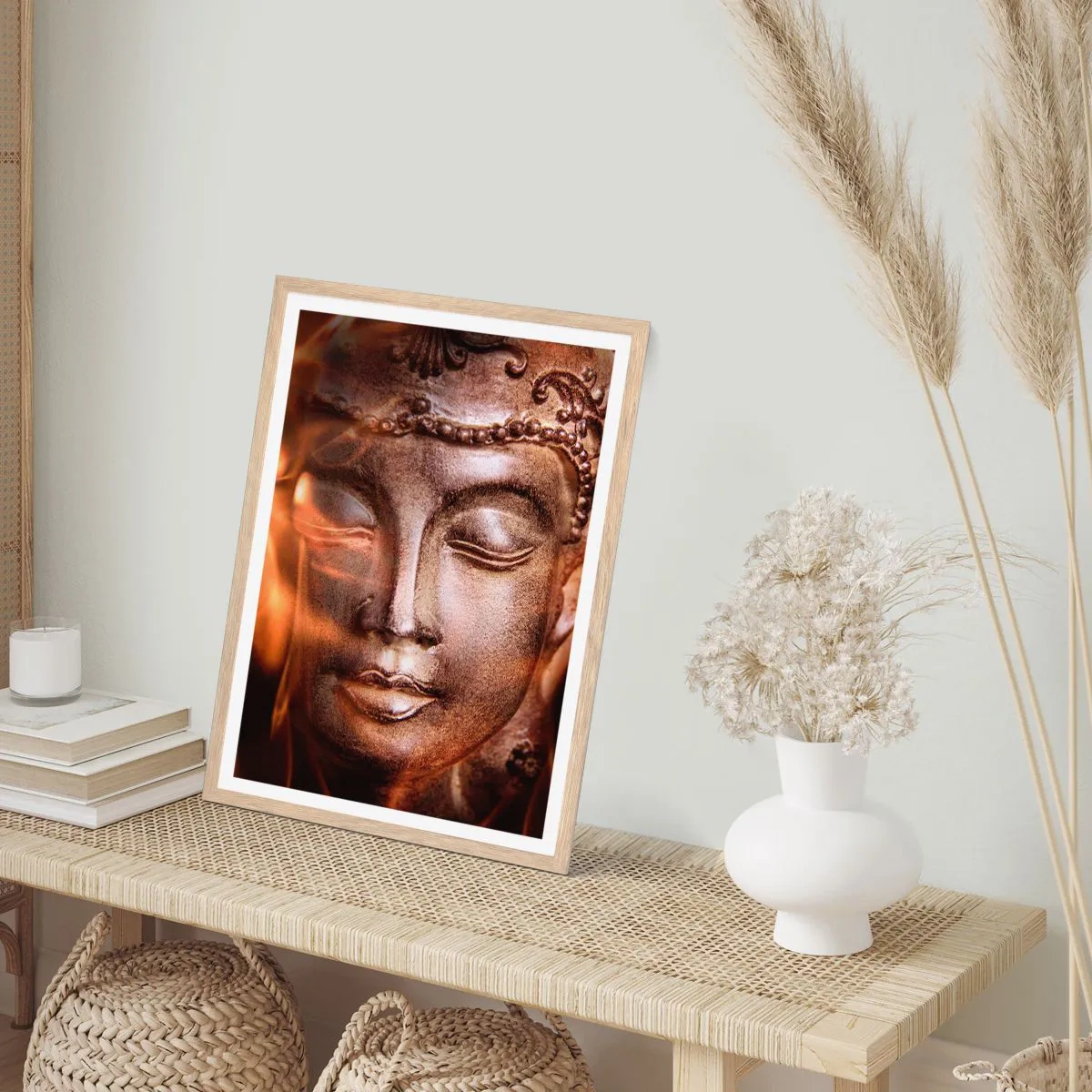 Plagát v ráme zo svetlého duba - Existuje iba tu a teraz - 61x91 cm