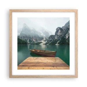Plagát v ráme zo svetlého duba - „Hrdé skaly vpredu“ - 40x40 cm