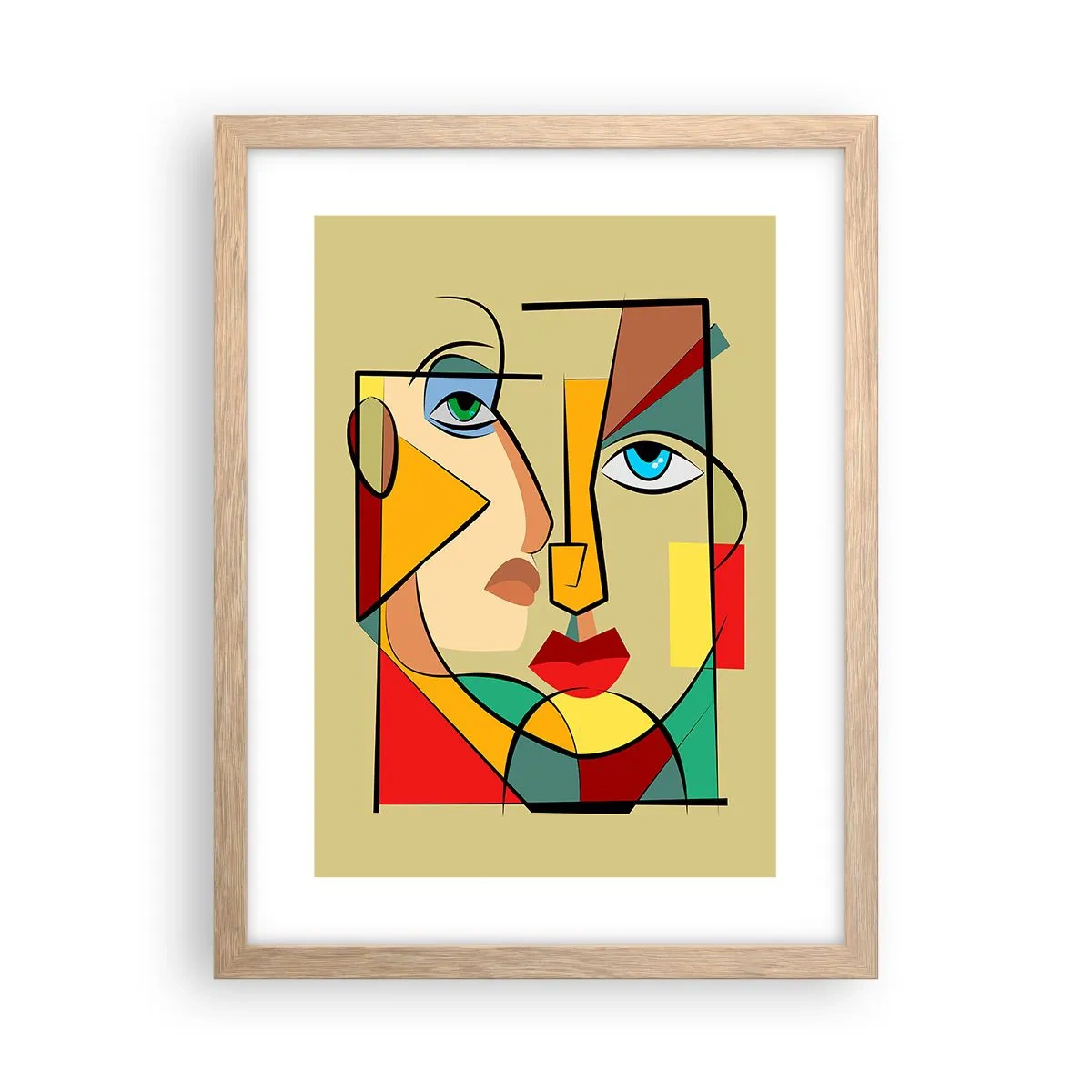 Plagát v ráme zo svetlého duba - Zhodný pár - 30x40 cm