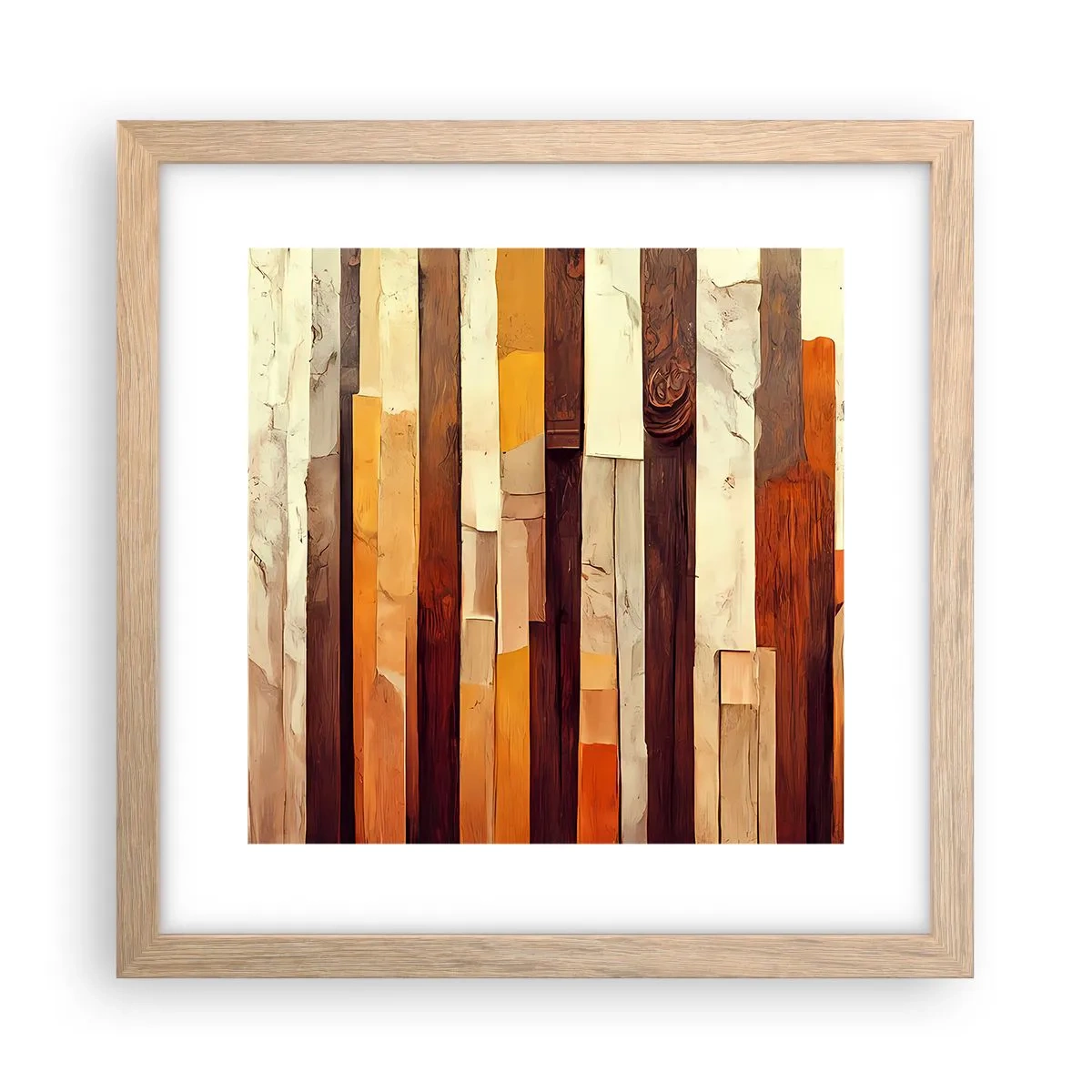 Plagát v ráme zo svetlého duba - Hymna lesných stromov - 30x30 cm