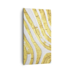 Obraz na plátne - Kompozícia v bielej a zlatej - 55x100 cm