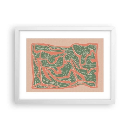 Plagát v bielom ráme - Súboj koralov a zelene - 40x30 cm