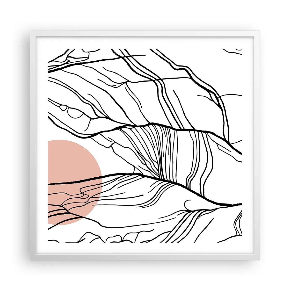 Plagát v bielom ráme - V sieti vetvičiek - 60x60 cm