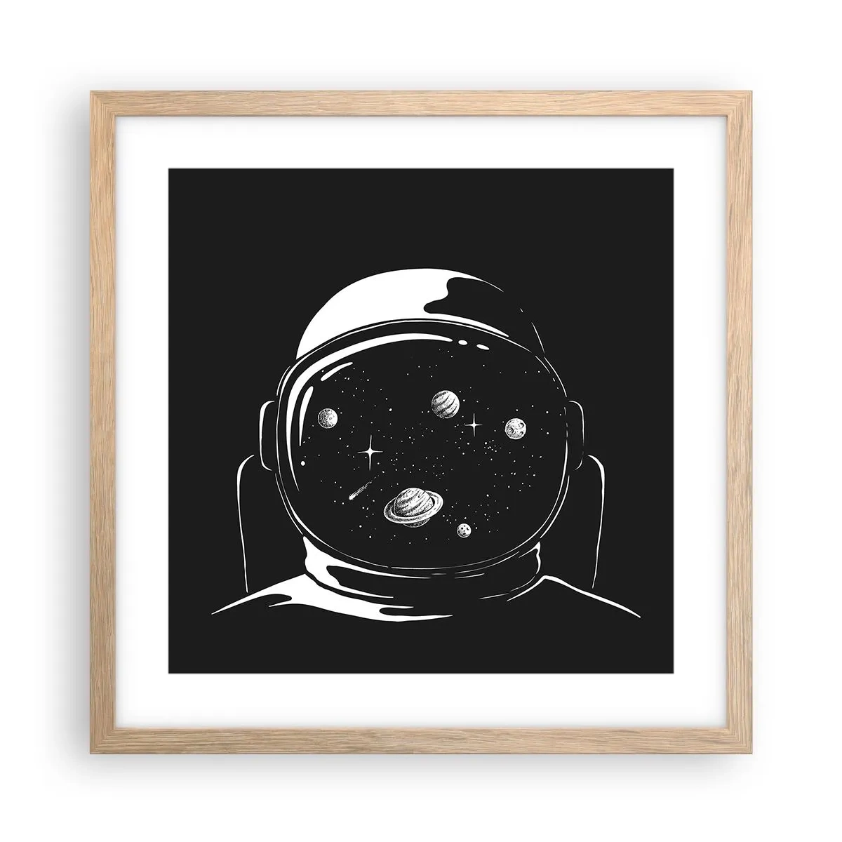 Plagát v ráme zo svetlého duba - Skvelý výhľad - 40x40 cm