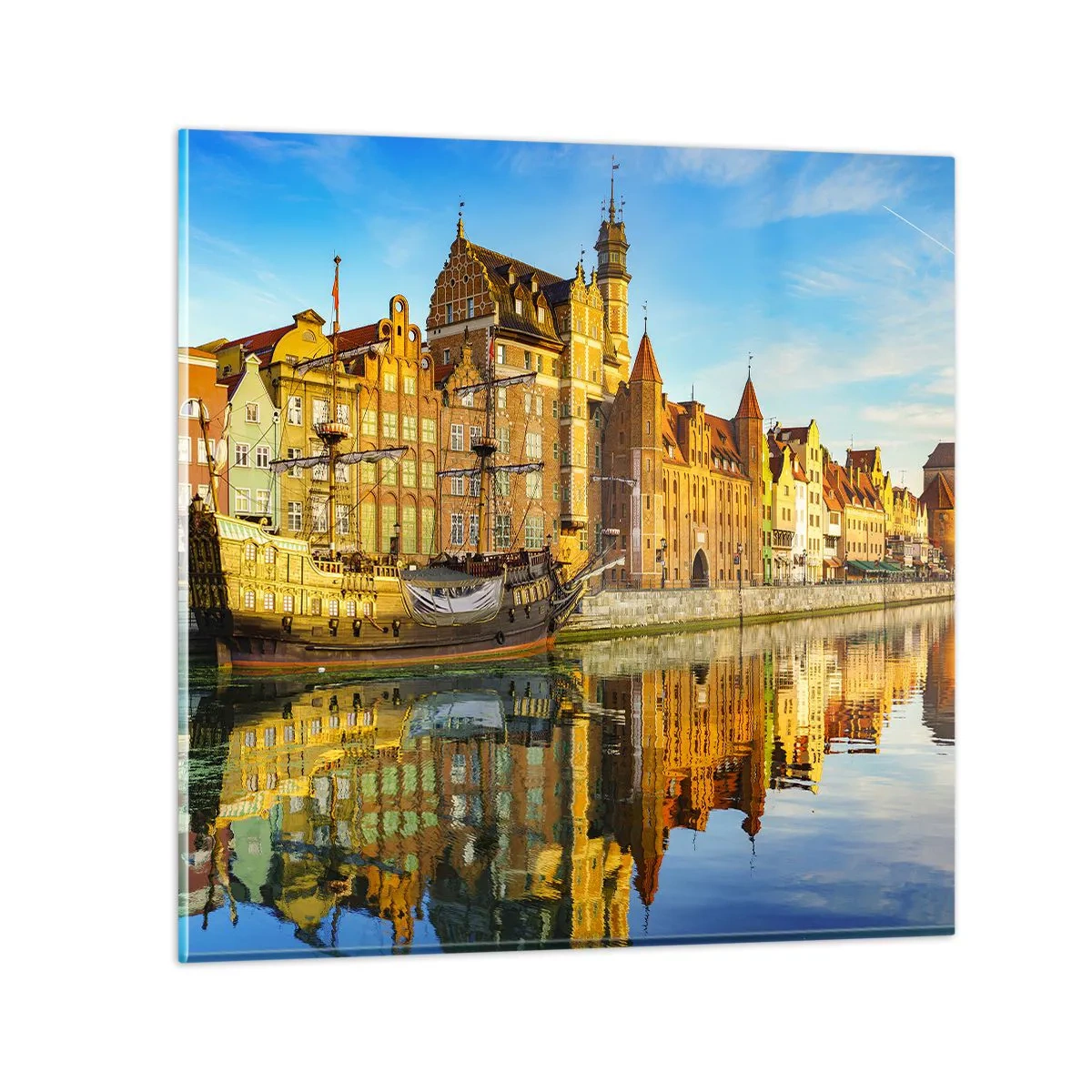 Obraz na skle - Zrkadlový odraz minulosti - 70x70 cm