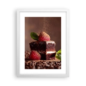 Plagát v bielom ráme - Život je sladký - 30x40 cm