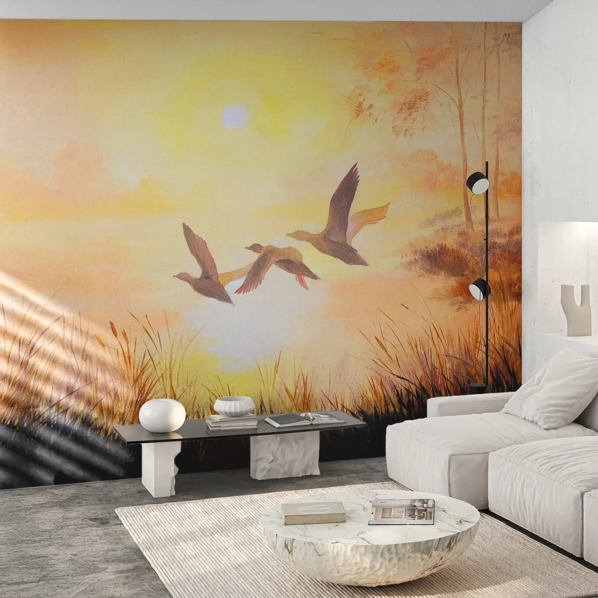 Fototapeta Premium Sand - Začiatok ďalekej cesty - Príroda, Divoká kačica, Krajina - 100x70 cm