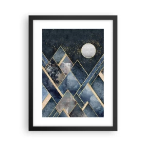 Plagát v čiernom ráme - Geometrická krajina - 30x40 cm