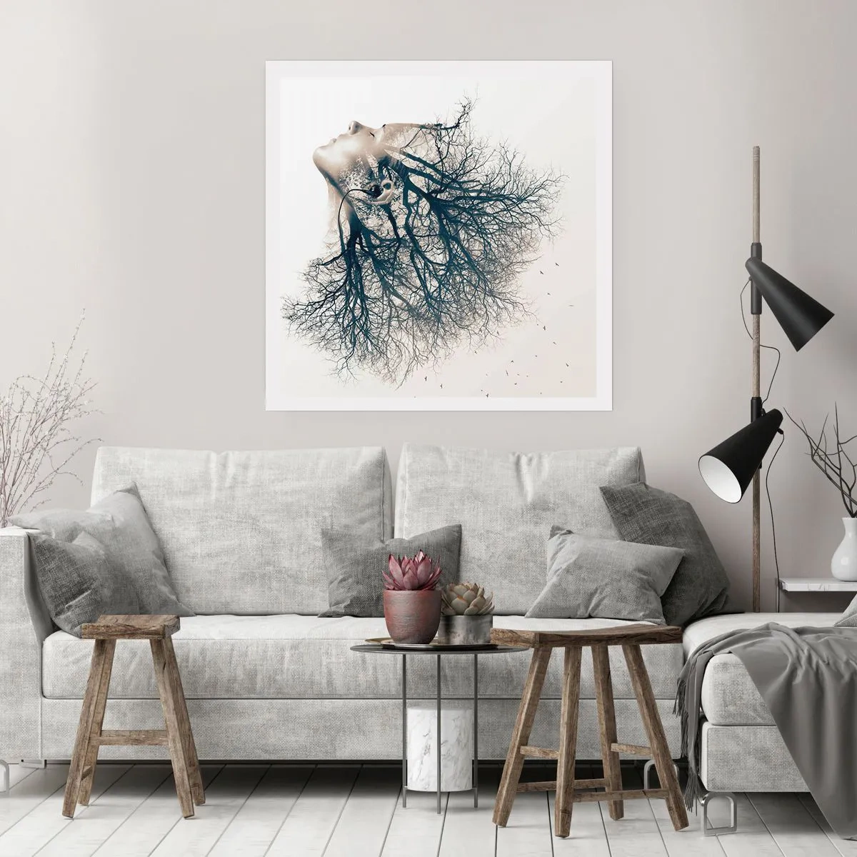 Plagát - Očarená šepotom stromu - 40x40 cm