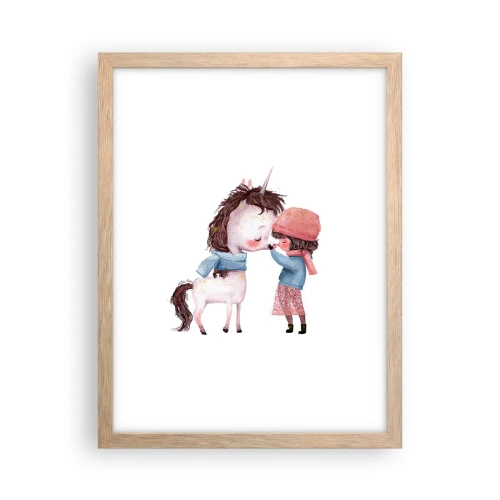 Plagát v ráme zo svetlého duba - Zimný príbeh - 30x40 cm