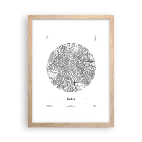 Plagát v ráme zo svetlého duba - Anatómia Ríma - 30x40 cm