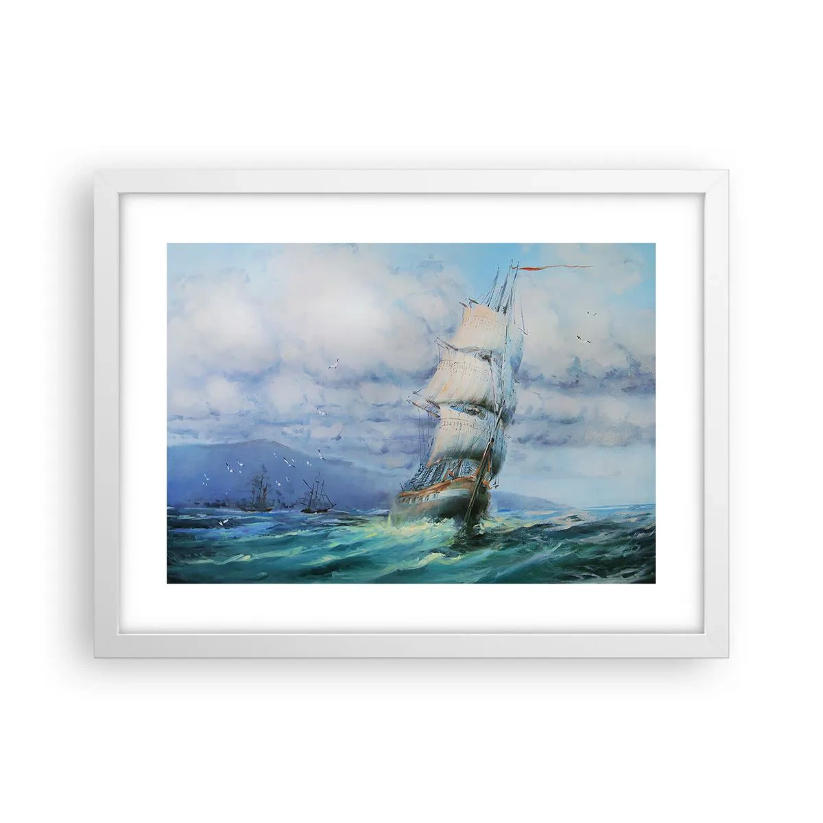Plagát v bielom ráme - Šťastnú cestu - 40x30 cm