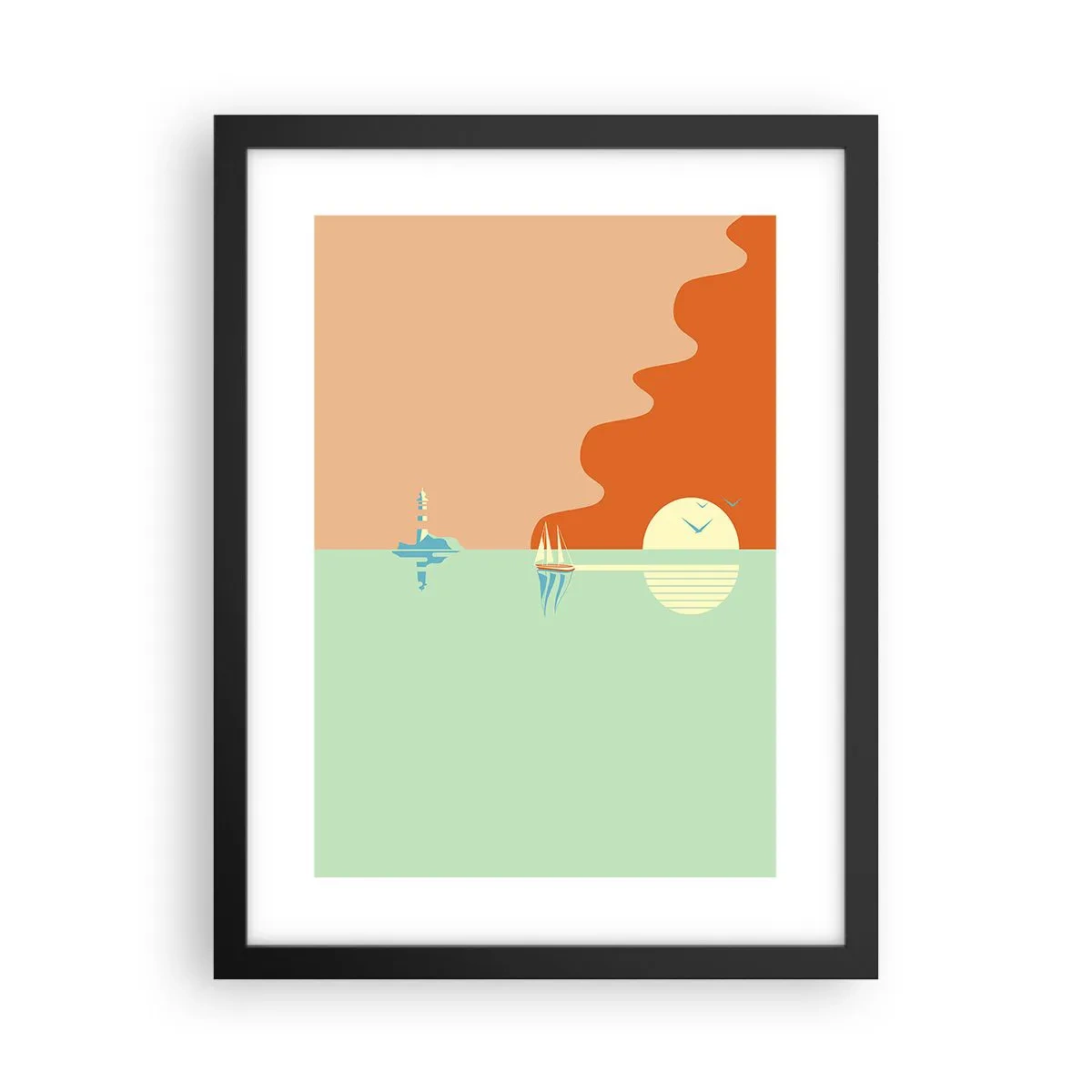 Plagát v čiernom ráme - Dokonalá morská krajina - 30x40 cm