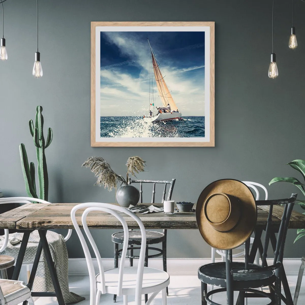 Plagát v ráme zo svetlého duba - Nás nedobehnú! - 60x60 cm