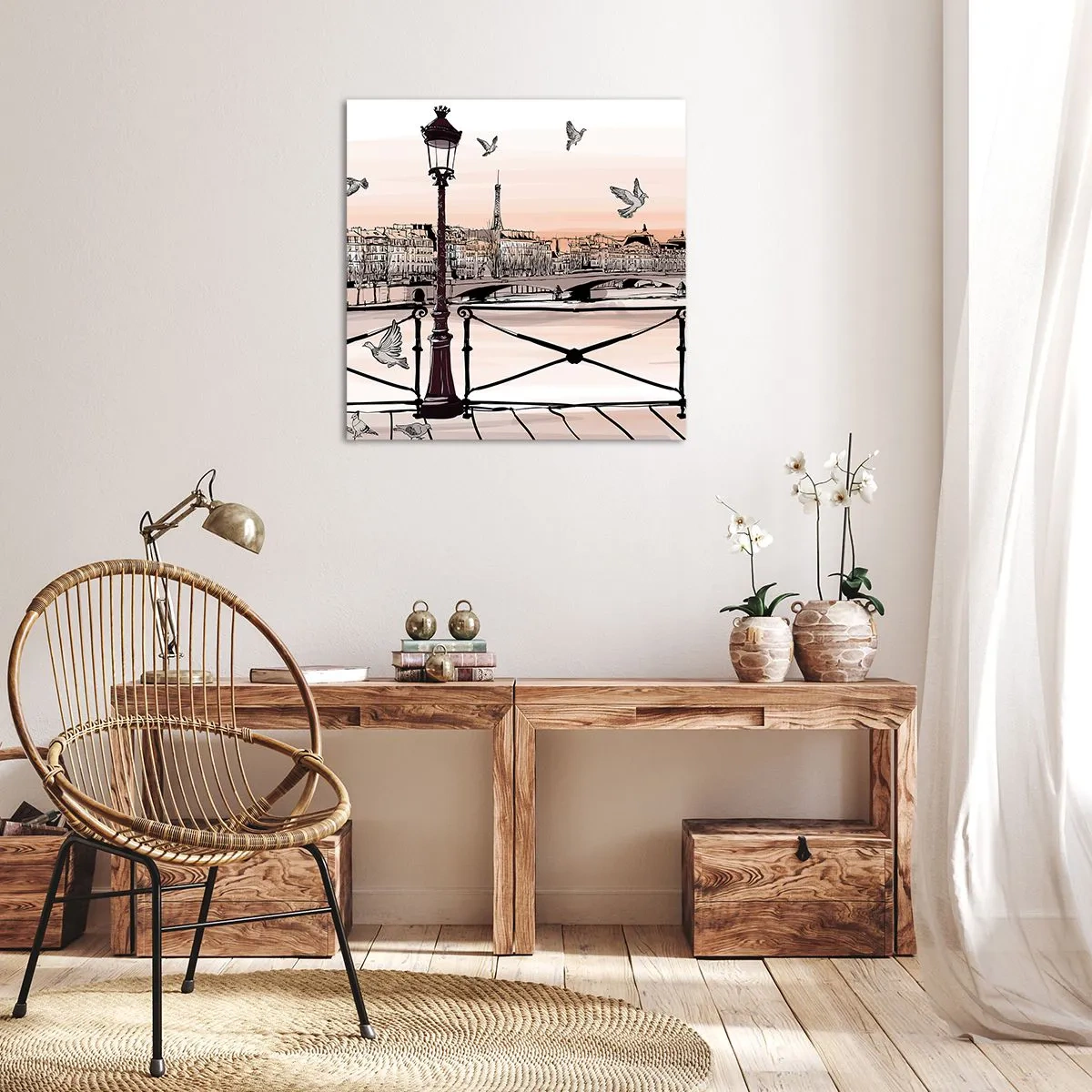 Obraz na plátne - Nad strechami Paríža - 30x30 cm