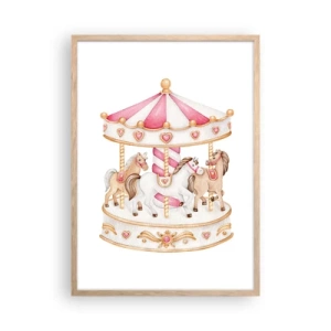 Plagát v ráme zo svetlého duba - Sladký svet detstva - 50x70 cm