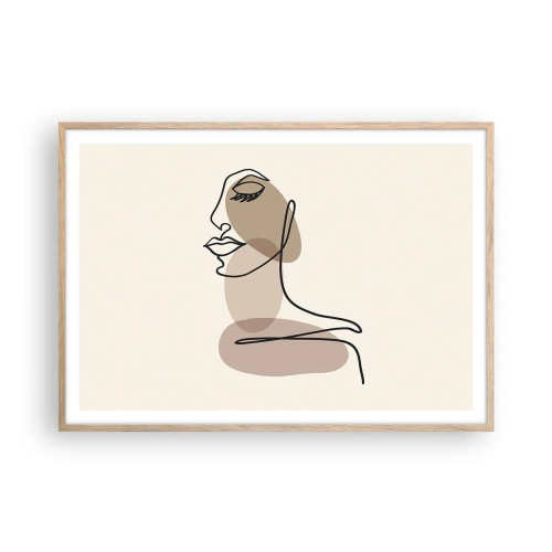 Plagát v ráme zo svetlého duba - Pri počúvaní samého seba - 100x70 cm