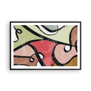 Plagát v čiernom ráme - Piruety uprostred farieb - 91x61 cm