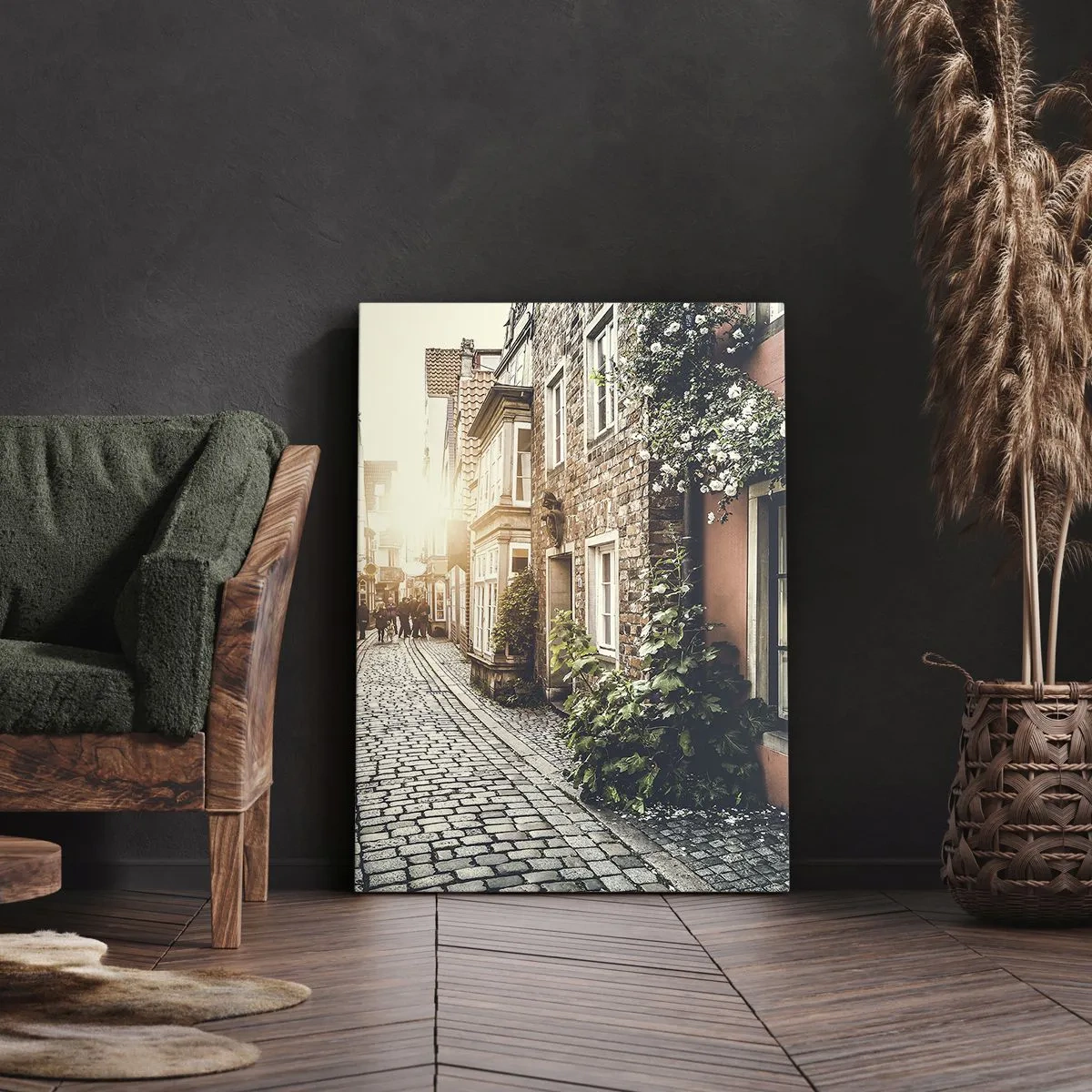 Obraz na plátne - Ružová ulička v ružovej žiare - 55x100 cm