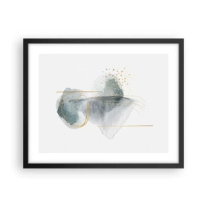 Plagát v čiernom ráme - O vzťahu medzi šedou a zlatou - 50x40 cm