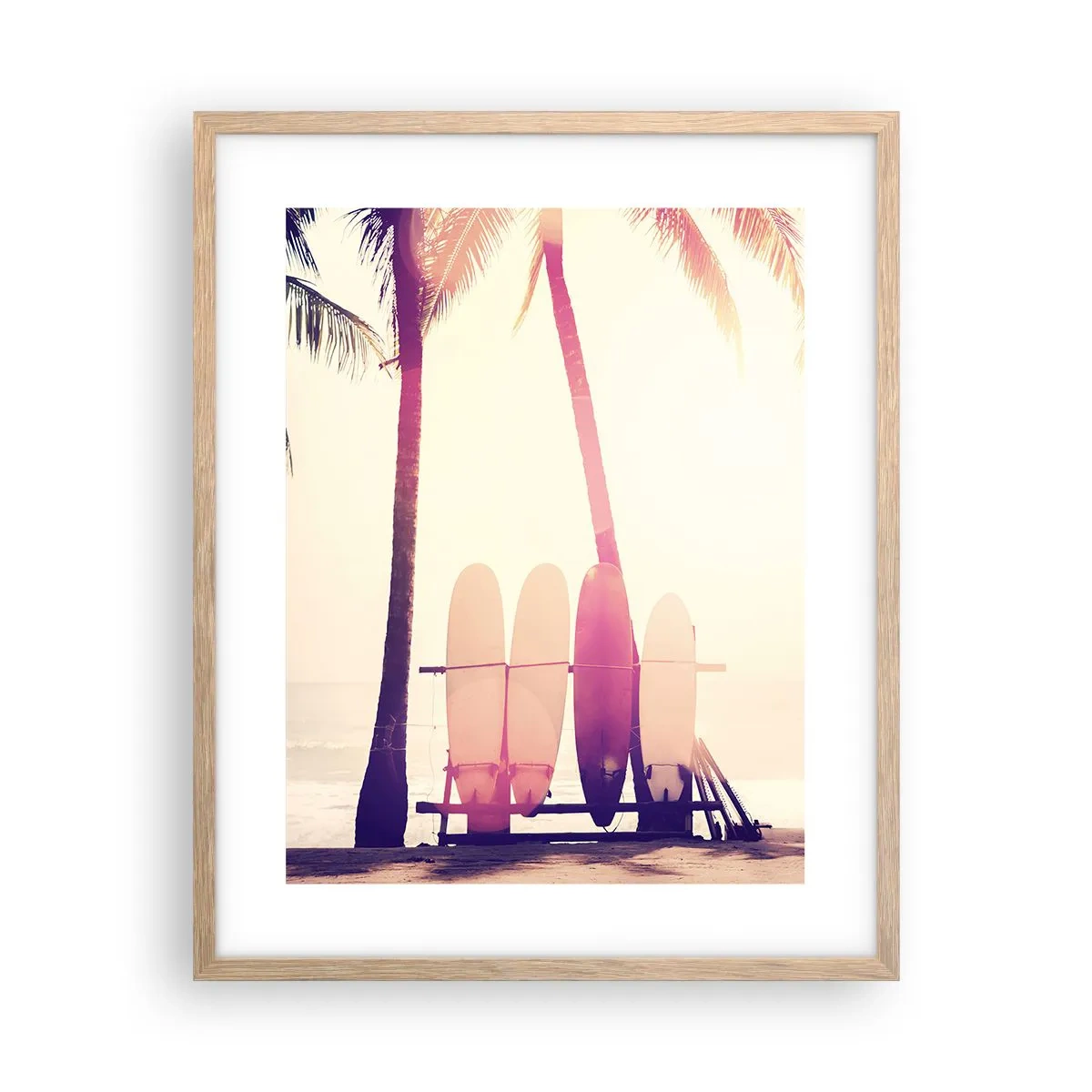 Plagát v ráme zo svetlého duba - Bude to skvelý deň - 40x50 cm