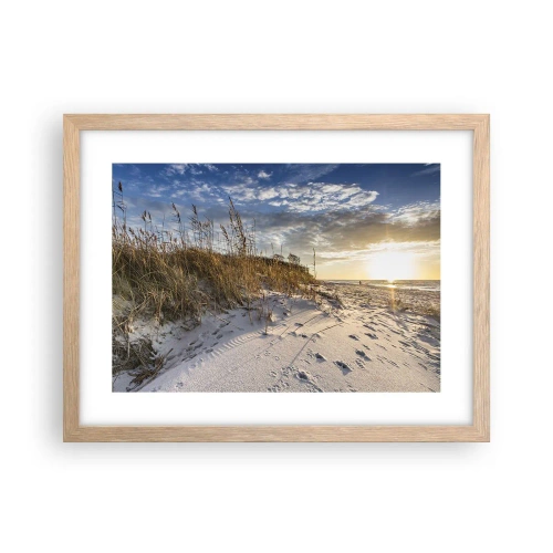 Plagát v ráme zo svetlého duba - Pozvánka na prechádzku - 40x30 cm