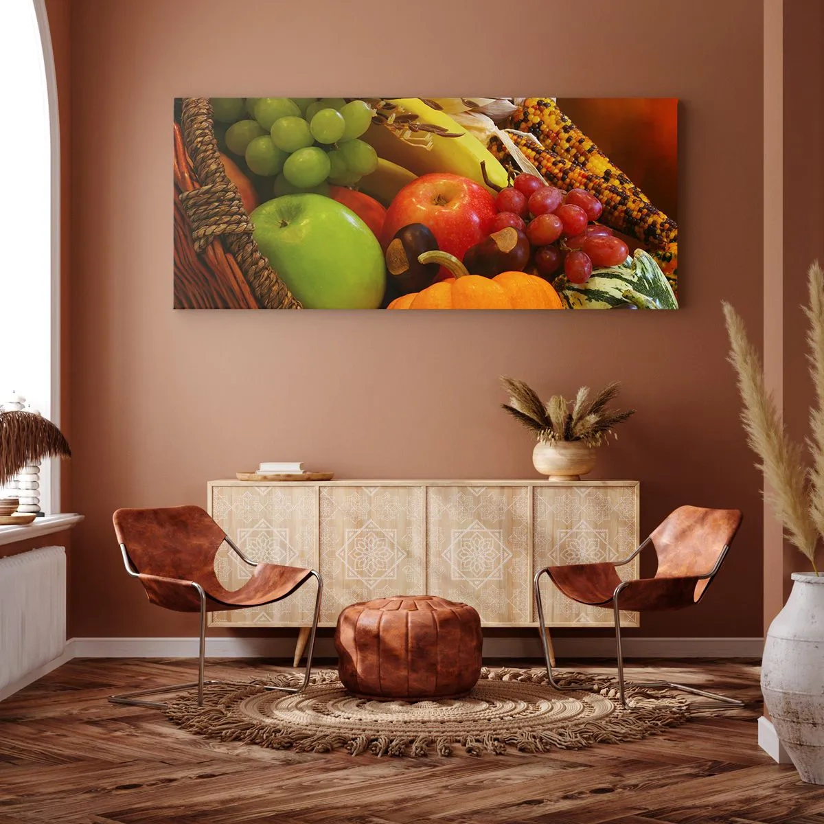 Obraz na plátne - Košík úrody - 100x40 cm