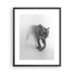 Plagát v čiernom ráme - Prikrčený v hmle - 40x50 cm