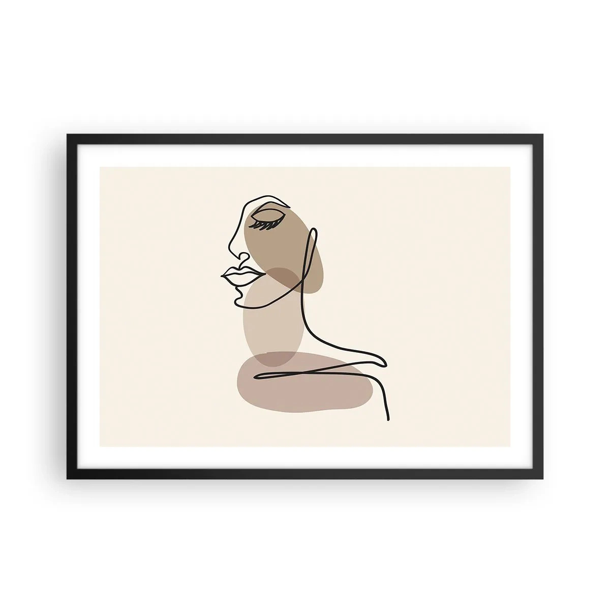 Plagát v čiernom ráme - Určitá línia krásy - 70x50 cm