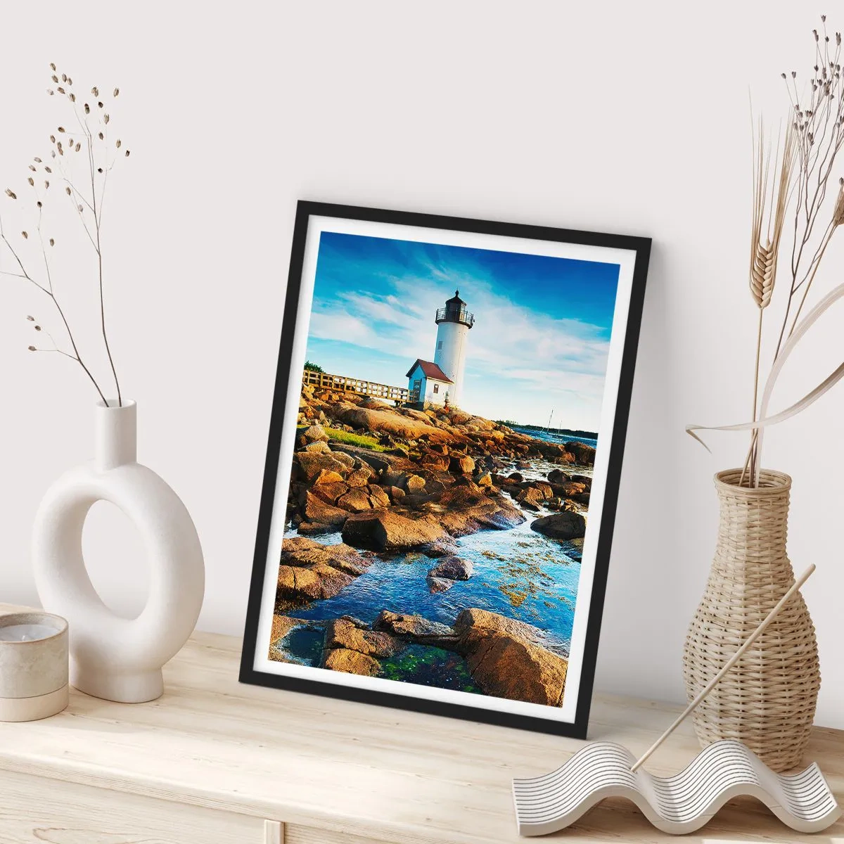 Plagát v čiernom ráme - Vráťte sa šťastne, čakám - 70x100 cm